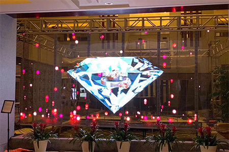 上海某酒店室內led透明屏